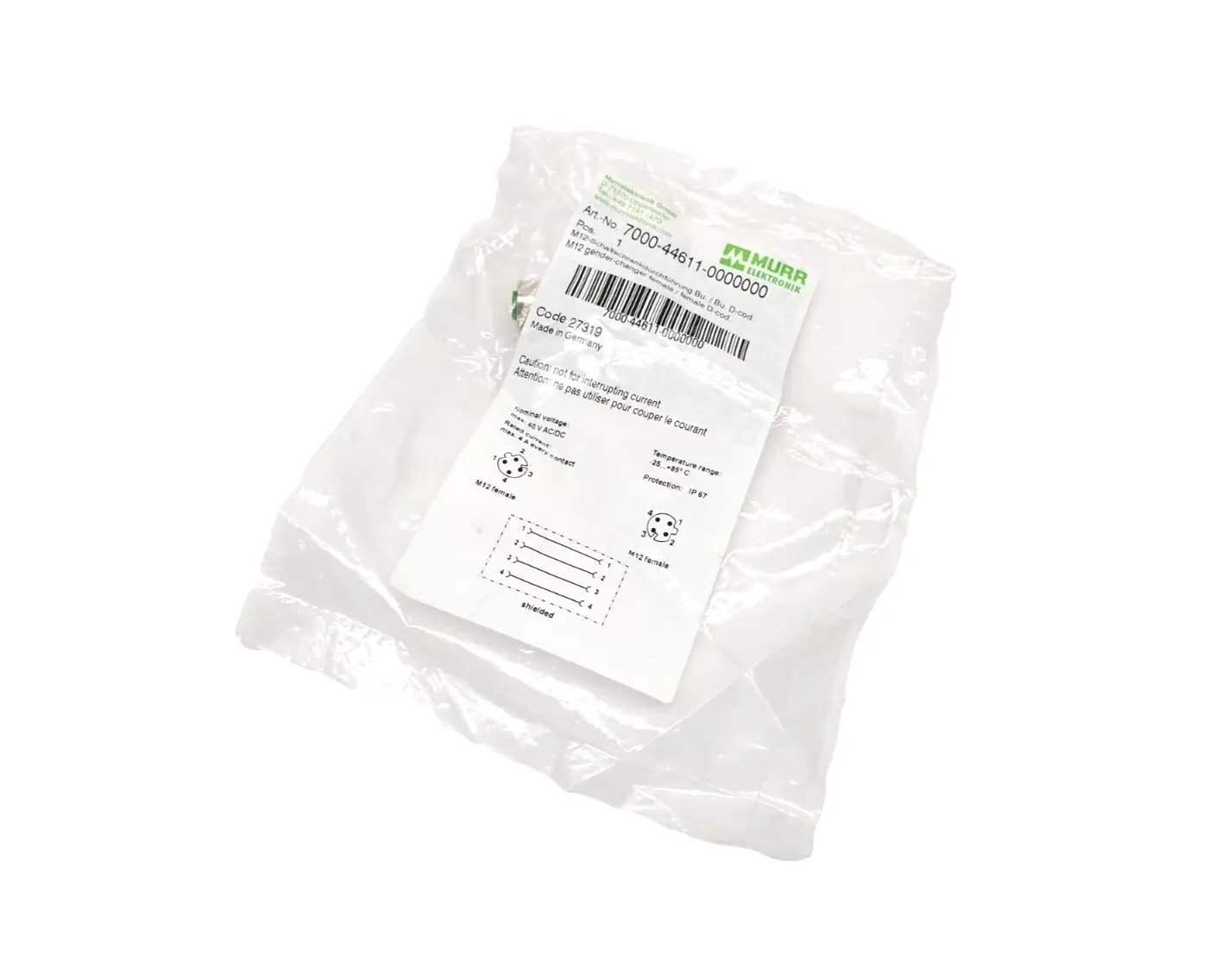New | in-Stock Murr Elektronik 7000-44611-0000000 Connector Accessories Michigan US | Maverick Industrial Sales #1395778