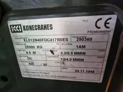 USED KONECRANES 25 TON + 2 CARRIAGES