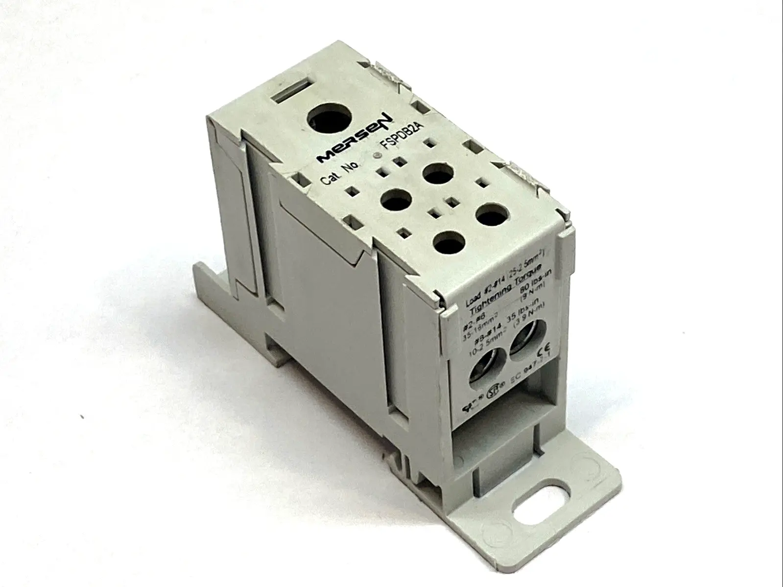 USED MERSEN FINGER-SAFE POWER DISTRIBUTION BLOCK 175A 1-POLE