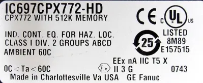 USED GE FANUC IC697CPX772-HD PROCESSOR IC697CPX772HD