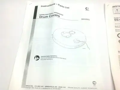 308666 | Graco , 308466G, 309881ZAC, and 308609P Instruction / Parts Manuals - Like New