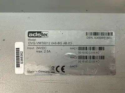 AdsTec DVG-VMT6012 Digital Display Screen Ind. Comp 24VDC 2.5Amp (10.5.5)