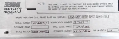 NEW BENTLEY NEVADA 3300/65 VIBRATION MONITOR 3300/65-02-01-00-00-00-01 84139-01