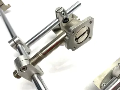 USED KEYENCE, IFM, SICK ADJUSTABLE SENSOR MOUNTING BRACKET ASSEMBLY 16" HEIGHT, 5" ARM LE