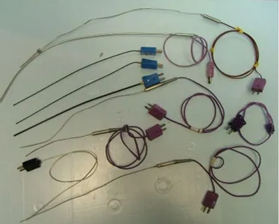QTY. 9. THERMOCOUPLES WITH ADAPTER CABLE...