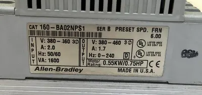 Used ALLEN-BRADLEY 160-BA02NPS1 Variable Speed Drives Ohio US | Surplus Asset Holdings #1240411