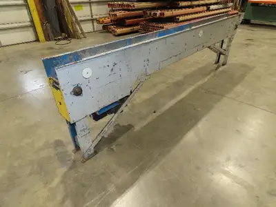 New London Engineering 8"x 12' Plastic Roller Belt Accumulating Conveyor 30 FPM
