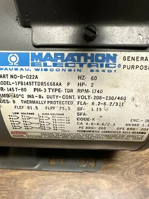 USED MARATHON ELECTRIC PB145TTDR5668AA
