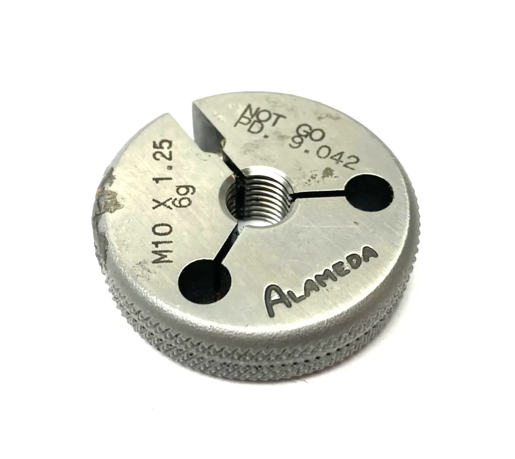 USED ALAMEDA M10 X 1.25-6G THREADED RING GAUGE NOT GO PD 9.042