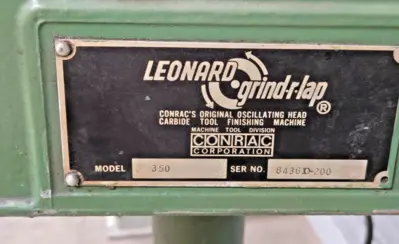 Leonard Grind-R-Lap Diamond Carbide Tool Finishing Grinder Sharpening 350