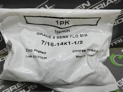 Lot of 30 Grade 5 SERR FLG M/S 7/16-14x1-1/2 Zinc Plated Coarse Thread New