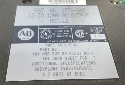 Allen-Bradley 1771-OAD 10-120V AC Output Module 3C-34