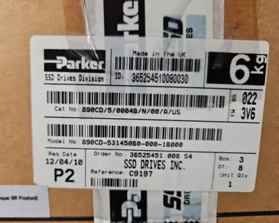 Parker Common 890CD/5/0004B/N/00/A/US DC Bus Drive (BIN564)