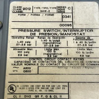 Used SQUARE D 9012GAW2 Miscellaneous Equipment (Electrical & Power) | Surplus Asset Holdings #1202848