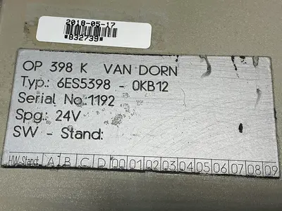USED VAN DORN 6ES5398-0KB12