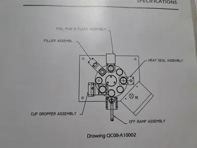 Quality Cup model QC-8 Rotary Cup Filler & Sealer