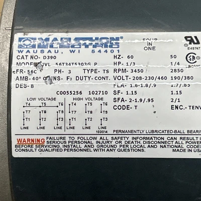 USED MARATHON MOTORS 56T34T5303G