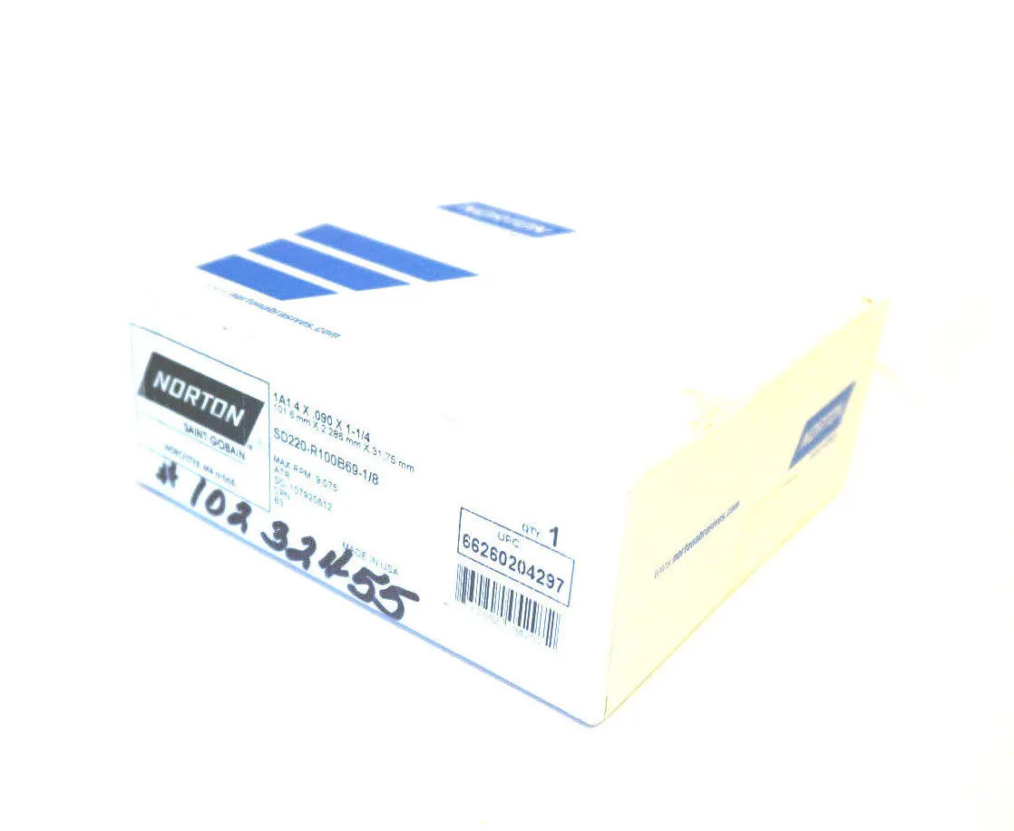 NEW NORTON SD220-R100B69-1/8 GRINDING WHEEL A1A 4X.090X1-1/4 SD220R100B6918