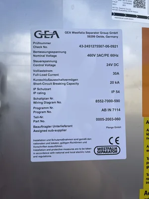 GEA Centrifugal Separator