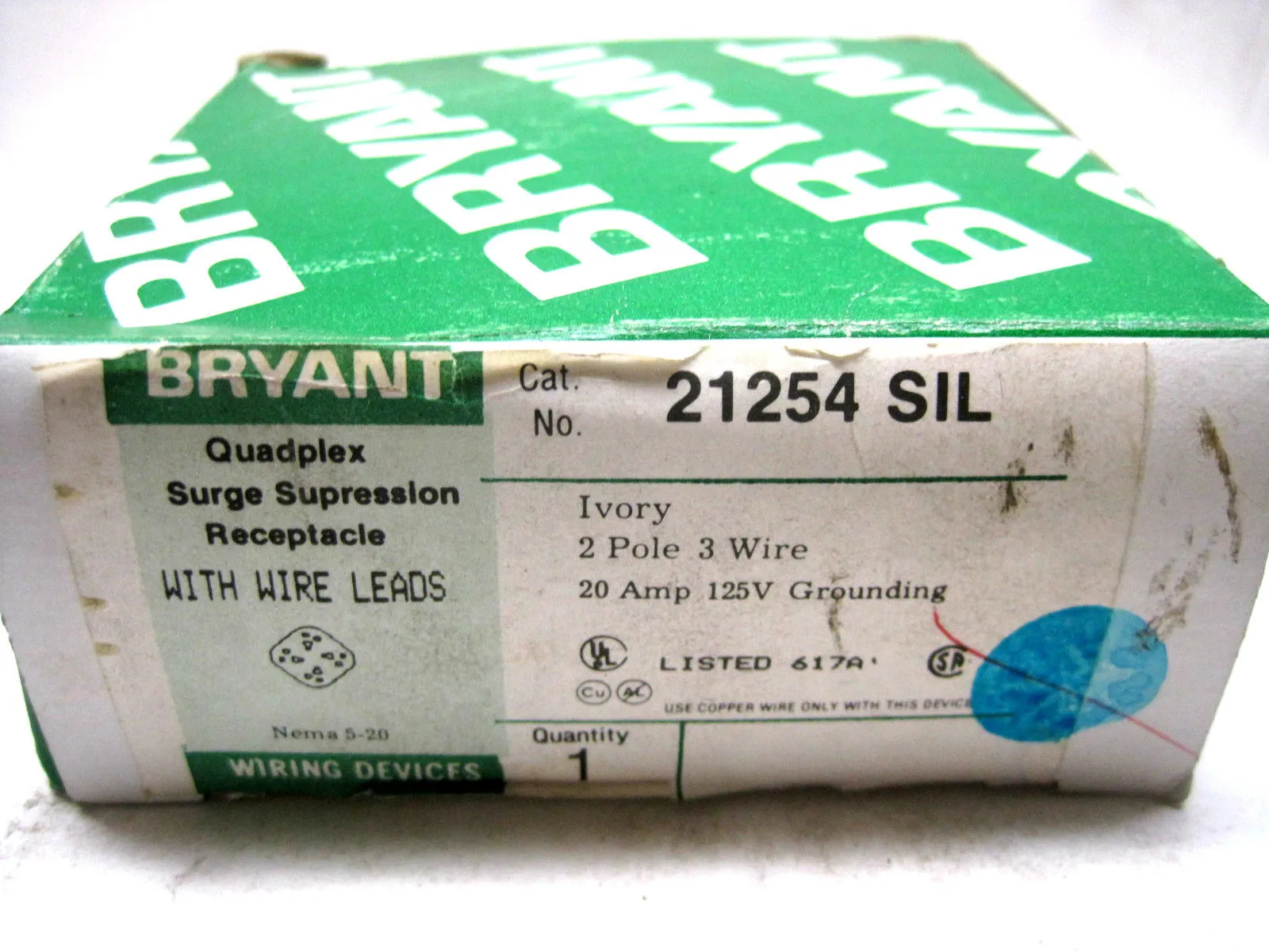 NEW BRYANT 21254-SIL RECEPTACLE 21254SIL