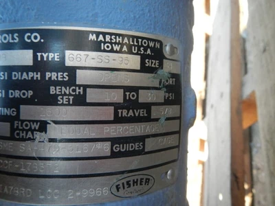 Fisher 3/4" 1500 Rating, 316 Stainless Socket Weld Control Valve