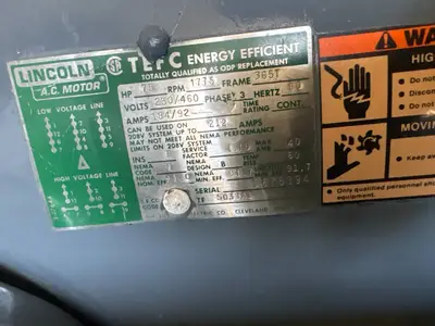 LINCOLN 75 HP AC MOTOR