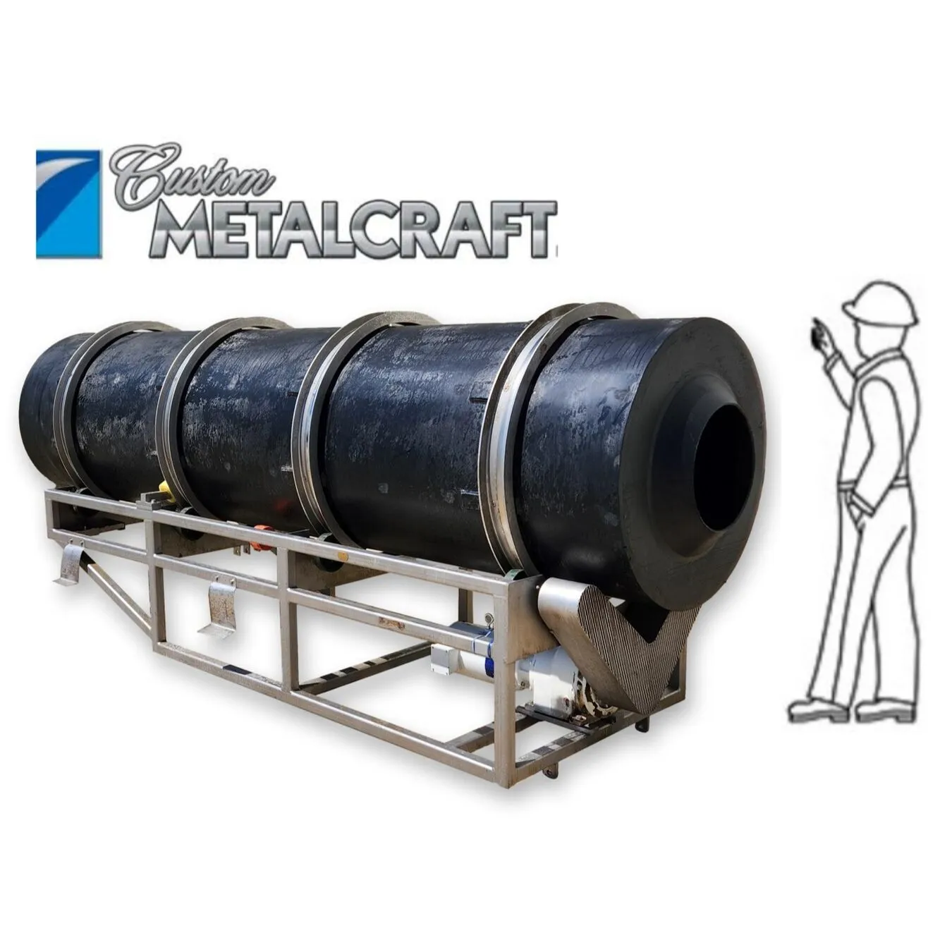 Used 35" Dia. X 12' Long Polymer Rotary Coating Drum Tumbler