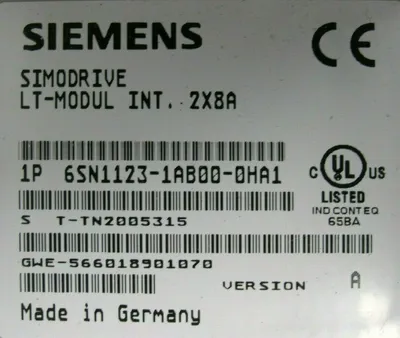 USED SIEMENS 6SN1123-1AB00-0HA1 SIMODRIVE LT-MODULE VER.A 6SN1118-1NH01-0AA1 A