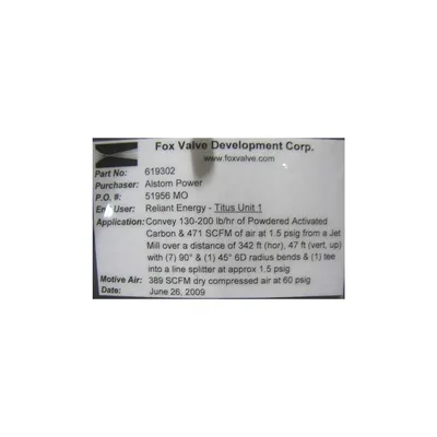 Unused Fox 6" Stainless Conveying Venturi Eductor for solids - ceramic lined!