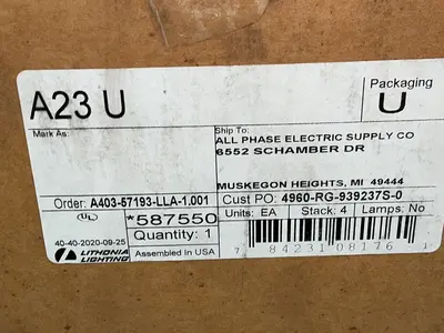 Used 2020 LITHONIA LIGHTING AR23 Misc Electrical & Power Parts Ohio US | HGR 24 #1508164
