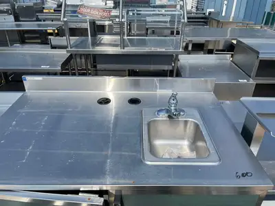 Used Falcon Restaurant Supply Used 48" Stainless Steel Cabinet with Sink - SS201 Sinks Illinois US | Falcon Restaurant Supply #1375939
