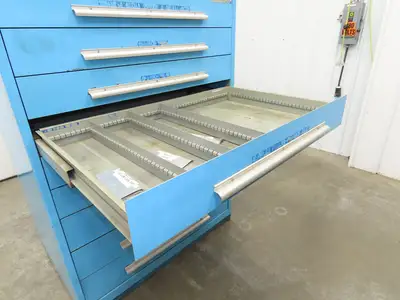 Nu-Era Modular Tool Storage Cabinet 9 Drawer 45x28x61" Stanley Vidmar Blue