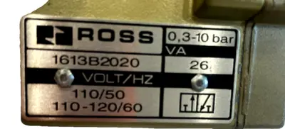 USED ROSS CONTROLS 1613B2020 COMPACT VALVE 110/50 110-120/60