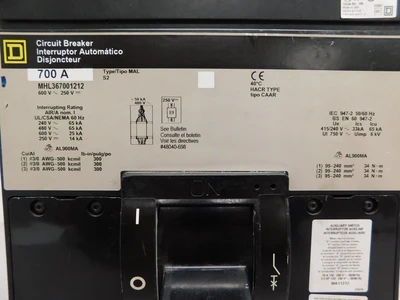 Used Square D MHL367001212 Circuit Breakers Ohio US | Equipment Recovery Corp. #1331064