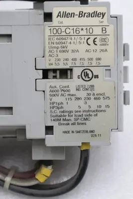 Allen Bradley 140M-D8N-C16/ 100-C16*10 Motor Circuit Protector STOCK 3987-A
