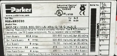 PARKER 590P-DRV/0035/500/0011/US/ARM/0/115/0/AUX/0 General Purpose DC Drives | ESS Industrial Equipment Sales (9)