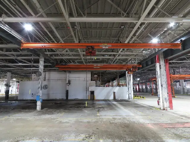Cleveland Tramrail P&H 2 Ton Single Girder Underhung Bridge Crane 45' 10" Span