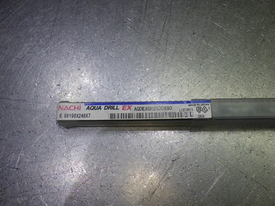 Nachi Aqua EX 6.9mm Coolant Thru 25xD Carbide Drill AQDEX0H25D0690 (LOC1972A)