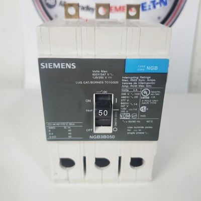 Used Siemens NGB3B050 Miscellaneous Equipment (Electrical & Power) California US | American Industrial Supply Co. #1376986