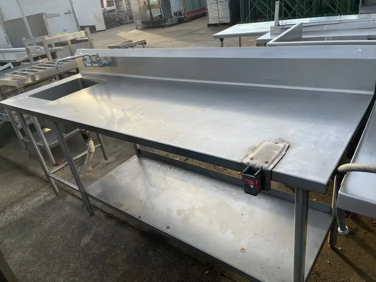 Used Advance Tabco Used 90" Advance Tabco Stainless Steel Table with Sink - SS280 Food Prep Tables Illinois US | Falcon Restaurant Supply #1375776