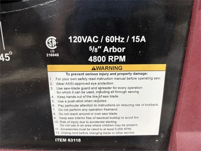 Used CHICAGO ELECTRIC _UNKNOWN_ Woodworking Table Saws Texas US | MachineryMax #1488191