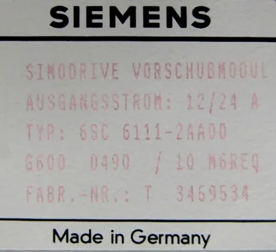 REFURBISHED SIEMENS 6SC6111-2AA00 SIMODRIVE 6SC61112AA00