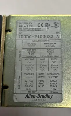 Used ALLEN-BRADLEY 700DCP1000Z2 Miscellaneous Equipment (Electrical & Power) Ohio US | Surplus Asset Holdings #1237571