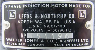 NEW LEEDS & NORTHRUP 017138 INDUCTION MOTOR
