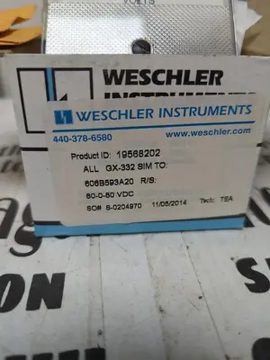 New | in-Stock WESCHLER 19568202 Meters - Misc | Surplus Asset Holdings #1206871