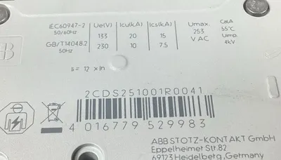 ABB S201-D4 4A Circuit Breaker 2CDS251001R0041 4A-5
