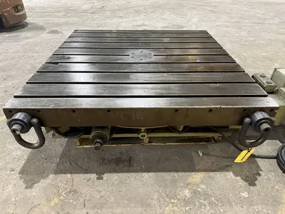 60" X 60" SHIBAURA MODEL #BFT-13CW2 T-SLOTTED ELECTRIC POWERED ROTARY TABLE: STOCK #19526