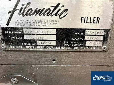 USED Filamatic Filamatic Filler, Model DAB-Z-5-4