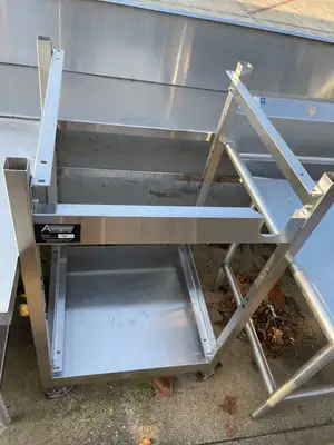 Used AccuTemp Used 26" AccuTemp SNH21 Stainless Steel Support Stand for Double Ovens - SS224 Food, Restaurant, & Bakery Parts & Accessories Illinois US | Falcon Restaurant Supply #1375988