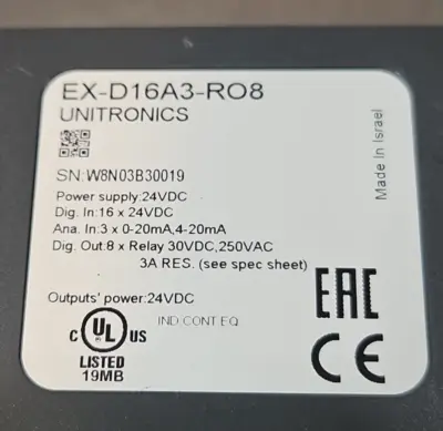 UNITRONICS EXD16A3R08 Module Extension I/O (BIN313)